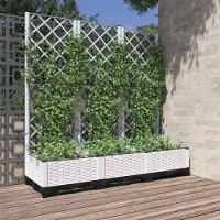 Prolenta Maison Exclusive - Jardinière avec treillis, blanche, 120 x 40 x 121,5 cm, PP