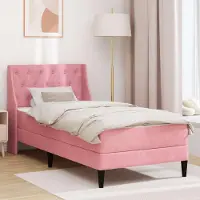 Prolenta Lit exclusif pour bébé - Structure de lit avec matelas, rose, 100 x 200 cm, en velours