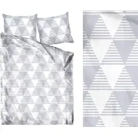 Selgros Linge de lit, linge de lit en coton, haute qualité 200x220 Sigma Motifs géométriques gris