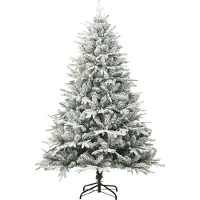 Syfax Sapin de Noël artificiel à flocons de neige Vert 240 cm PVC/PE