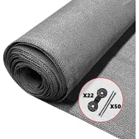 VOUNOT Panneau de clôture 1.8×10m, Protection visuelle Clôture 90 g/m² HDPE Filet d'ombrage, Gris
