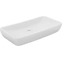 Syfax Lavabo de luxe rectangulaire Blanc mat 71x38 cm Céramique