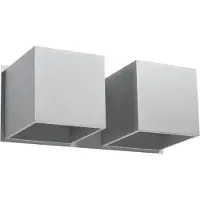 Sollux Applique QUAD 2 gris 2xG9 8W aluminium 11x12x26cm