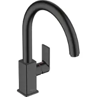 Hansgrohe robinet de cuisine monocommande Vernis Shape M35, finition noir mat, 210 mm, 1 jet