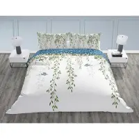 Faro Linge de lit, 100 % coton, haute qualité, 200 x 220 cm, Trendy 013, blanc, petits feuillages