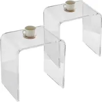 StarTech.com 2 pcs. Table d'appoint en acrylique transparent - Idéal pour le salon, la chambre à coucher et le bureau - 415 x 305 x 460 mm