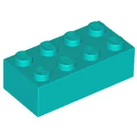 LEGO brique 2x4 3001 - 100 pièces turquoise foncé