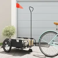 Prolenta Maison Exclusive - Remorque pour vélo, noire, en Oxford et en fer