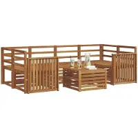 vidaXL Ensemble de canapés d'extérieur 7 pièces en bois massif d'acacia naturel