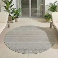 Carpetsale24 Tapis d’Extérieur Imperméable et Résistant aux UV Idéal pour Cuisine Balcon Terrasse Jardin et Salon, Taille: 200 cm Rond