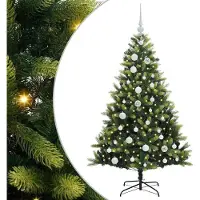 Syfax Arbre de Noël artificiel à charnières 150 LED Vert 120 cm
