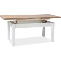 Feldmann-Wohnen Table basse de salon Kleopatra 124-164 x 64 x 59 cm, chêne Lancelot, extensible