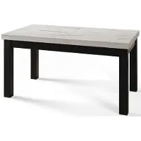 Alpi Möbel Table à manger rectangulaire extensible – Moderne table de salon, table de cuisine et table à manger – Table avec pieds en bois, construction stable, dimensions de 160 – 210 cm – Couleur Marmur
