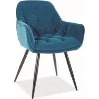 Feldmann-Wohnen Lot de 2 chaises de salle à manger et de cuisine, couleur cerisier et turquoise