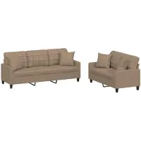 Syfax Ensemble de canapés 2 pcs avec coussins cappuccino similicuir
