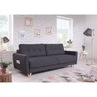 Miuform Friendly Lars - Canapé avec fonction lit - 220x90cm - Anthracite - Canapé-lit 3 places