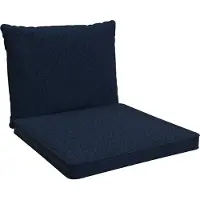 Pokar Coussin de salon Coussin d'assise, Couleur:Bleu foncé, Taille:Set de 2 (60x60 + 60x40)
