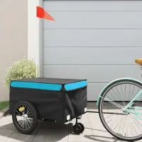 Prolenta Maison Exclusive - Remorque pour vélo, noire et bleue, capacité de 45 kg, en fer