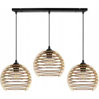 Light11 HOME Suspension, lustre, bois, abat-jour LED