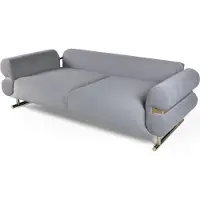 AEA Luxus Grau Möbel Dreisitzer Sofa Couch Verstellbarer Rücken Schlafsofa