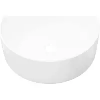 Syfax Lavabo ronde Céramique Blanc 40 x 15 cm