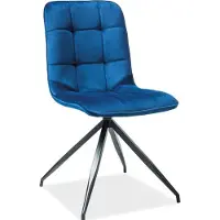 Feldmann-Wohnen Lot de 4 chaises de salle à manger et de cuisine Texo, bleu marine