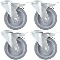 Syfax 32 pcs Roulettes pivotantes à trou de boulon 100 mm