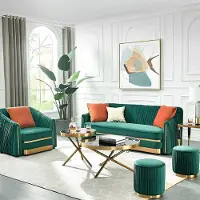 Xl Moebel Gmbh Designer Couch Polster Sitz Garnitur Sofa Garnituren Samt 3+1 Sitzer + Hocker