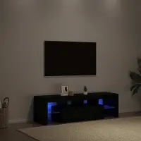 Prolenta Maison Exclusive - Meuble TV avec éclairage LED, aspect chêne noir, 140 x 36,5 x 40 cm