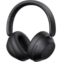 Baseus Casque pliable On Ear Bluetooth 5.3 sans fil Bass Headhorer 3,5 mm jack en noir