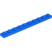 LEGO 1x10 plaques 4477 - 50 pièces bleu