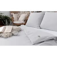 MULTITEX Linge de lit, mousseline de coton, élégant, dans une boîte, 200x220 42 Gris clair