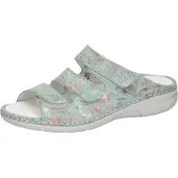 Lugina Chaussons d'intérieur pour femmes Waldläufer Gunna, semelle intérieure verte, style décontracté