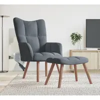 Prolenta Maison Exclusive - Fauteuil relax avec pouf Velours gris foncé