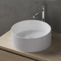 Doporro Vasque à Poser Ronde Blanc Lavabo Circulaire évier 40x40x15cm Lave Mains Salle de Bains Colossum804