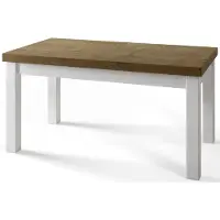 Alpi Möbel Table de salle à manger rectangulaire classique, table extensible, dimensions : 170-250 x 90 x 78 cm, table de salon, couleur : LEFKAS, avec pieds en bois de couleur blanche