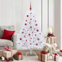 Prolenta Maison Exclusive - Sapin de Noël artificiel pliable, blanc, 150 cm, en PVC et acier