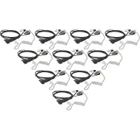 VHBW 10x Oreillette compatible avec Motorola T5900, T5920, T5800, T5725, T5822, T5820 radio talkie-walkie, câble acoustique transparent