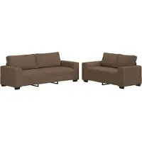 Syfax Ensemble de canapé 2 pcs avec coussins en tissu marron