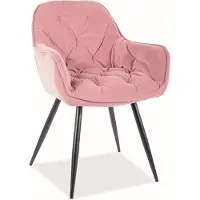 Feldmann-Wohnen Lot de 4 chaises de salle à manger et de cuisine, couleur cerise et vieux rose