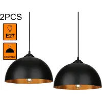 Fiqops Lampe à suspendre Lampe à suspendre diamètre 30cm E27 métal Lampe moderne, sans ampoule