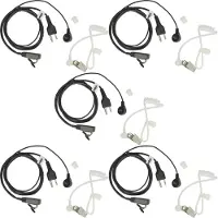 VHBW 5x Oreillette compatible avec Motorola MTX8250LS, MTX850, MTX8250, MTX900, MTX850LS radio talkie-walkie, câble acoustique transparent