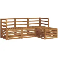 vidaXL Ensemble de canapés d'extérieur 4 pièces Naturel