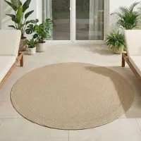 Carpetsale24 Tapis d’Extérieur Imperméable et Résistant aux UV Idéal pour Cuisine Balcon Terrasse Jardin et Salon, Taille: 120 cm Rond