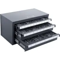 Vevor Distributeur de Forets 27 Compartiments Étiquetés A-Z Boîte de Rangement pour Forets à 3 Tiroirs Coffret Vide pour Foret 37,5x20x20 cm Identification Facile Empilable Rangement Mèches Atelier