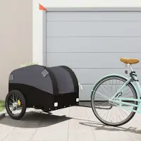 Prolenta Remorque de vélo exclusive, noire, en fer, capacité de 45 kg