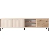 Feldmann-Wohnen Lowboard Meuble TV RAVE 203x39,5x53cm beige Viking Oak 3 portes