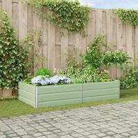 Prolenta Maison Exclusive - Jardinière en acier galvanisé, vert pastel, dimensions : 195 x 100 x 45 cm