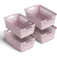 HOPEG GmbH Panier de rangement rose 10,0 l - 37 x 26 x 17 cm - Lot de 4