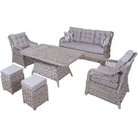 Xl Moebel Gmbh Grau Garten Sitzmöbel Sofagarnitur Dreisitzer Sofa Sessel Esstisch Set Rattan